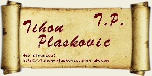 Tihon Plasković vizit kartica
